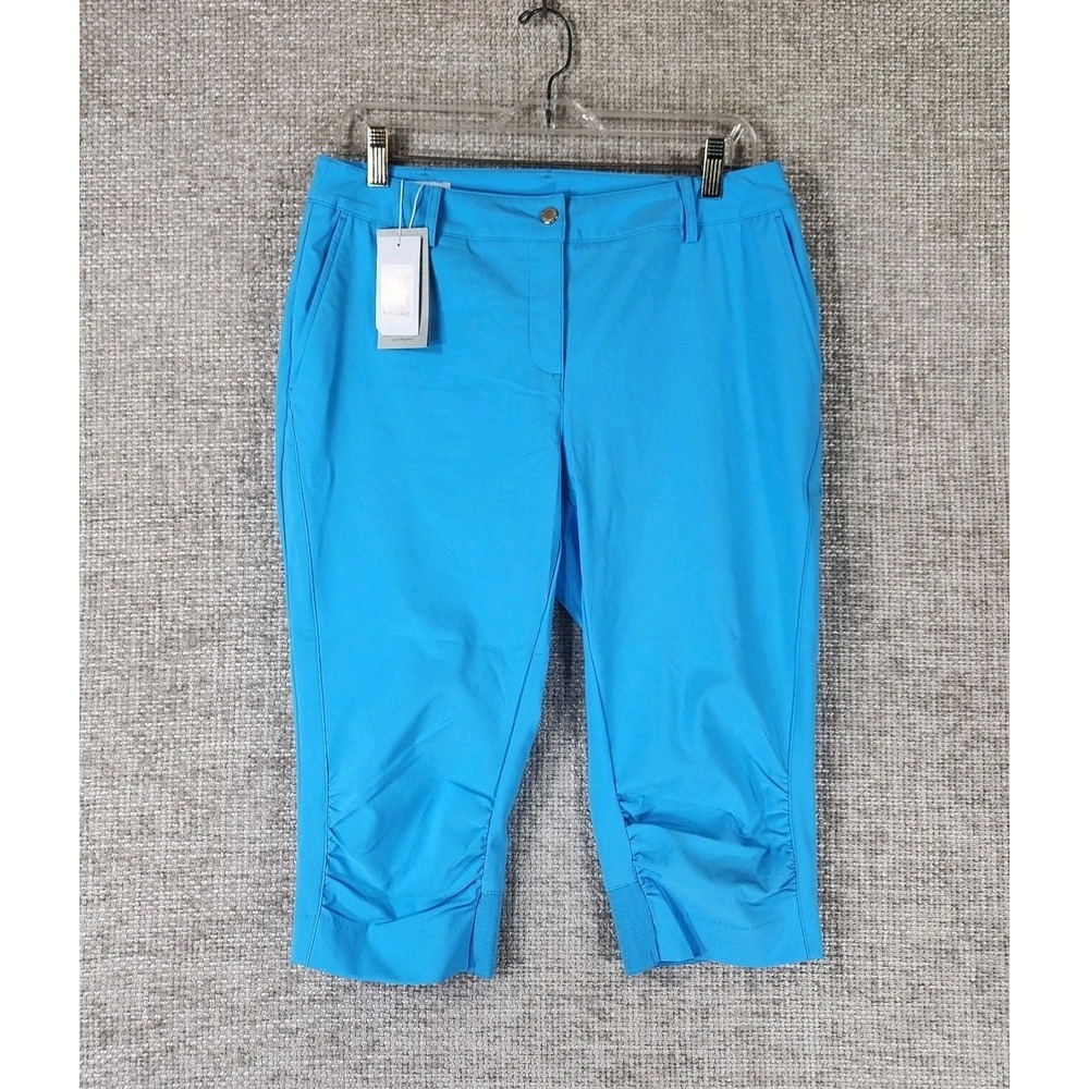 Cutter & Buck Annika DryTec Capri Pants Womens 8 Turquoise Stretch Golf NWT